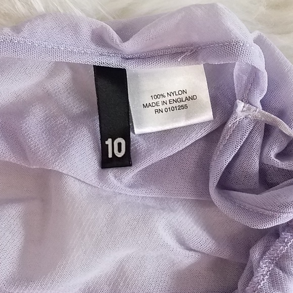 H & M Sheer Floral Purple Blouse Size 10 - Picture 8 of 8